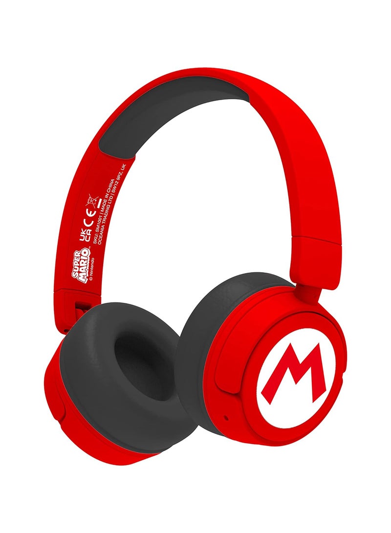 OTL Super Mario Wireless Kids Headphones - Red