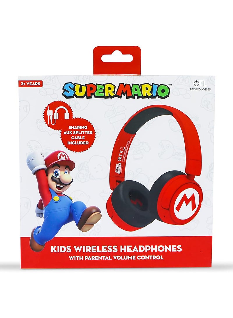 OTL Super Mario Wireless Kids Headphones - Red
