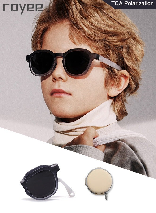 New children's foldable sunglasses, polarized foldable sunglasses, sun protection sunglasses for Age 2-4 6-8 10-12 Boys Girls boys and girls
