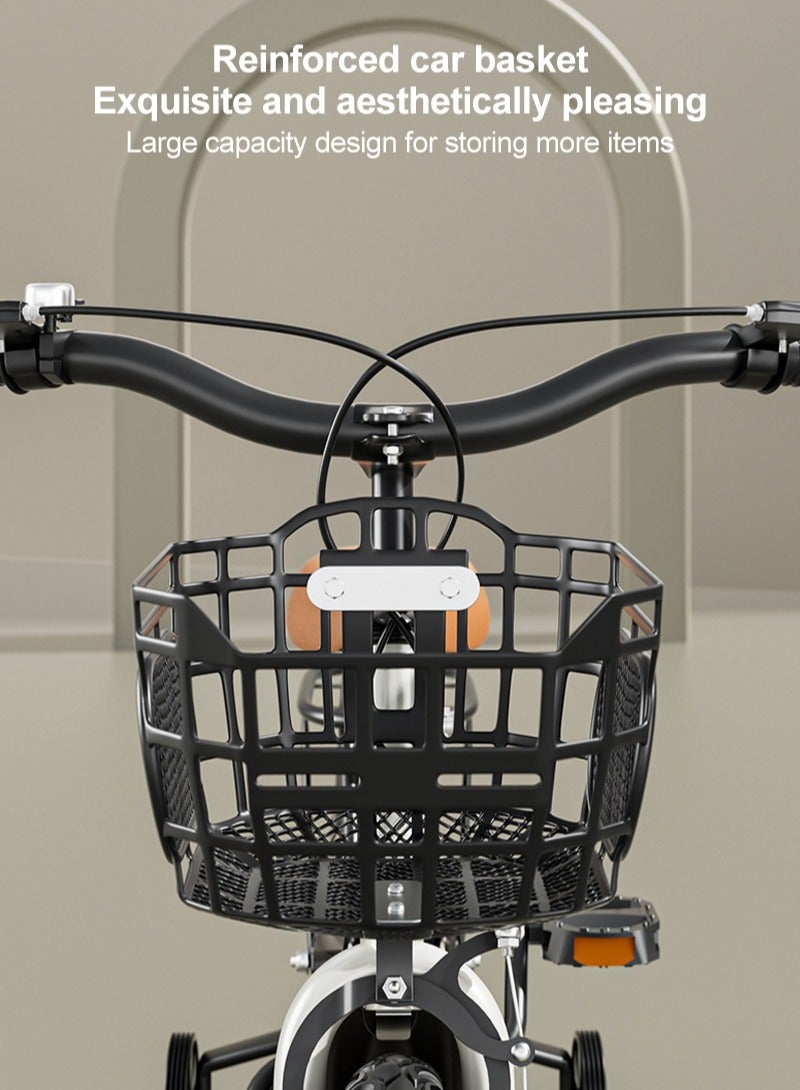 12 inch Children's Bicycles High Carbon Steel Frame, Wear-resistant Tires, Adjustable Seat, Smooth Bearings, Safe and Stable, Responsive Dual Brakes Perfect for Kids' Cycling Adventures