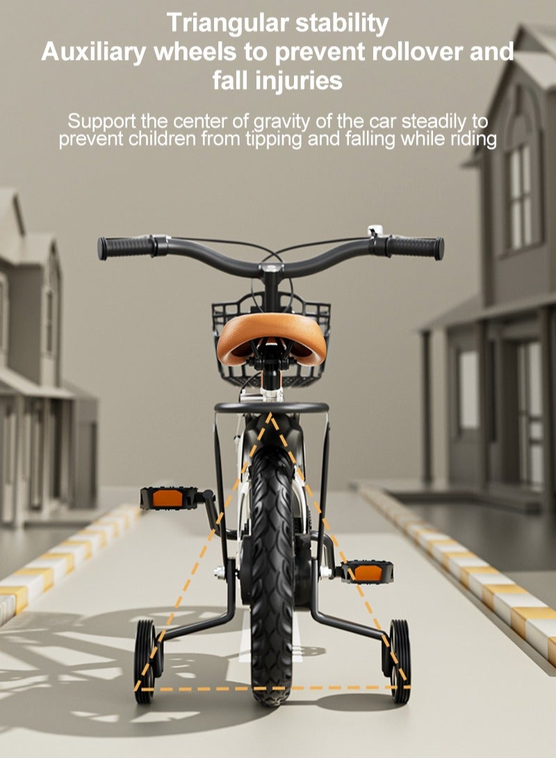 12 inch Children's Bicycles High Carbon Steel Frame, Wear-resistant Tires, Adjustable Seat, Smooth Bearings, Safe and Stable, Responsive Dual Brakes Perfect for Kids' Cycling Adventures