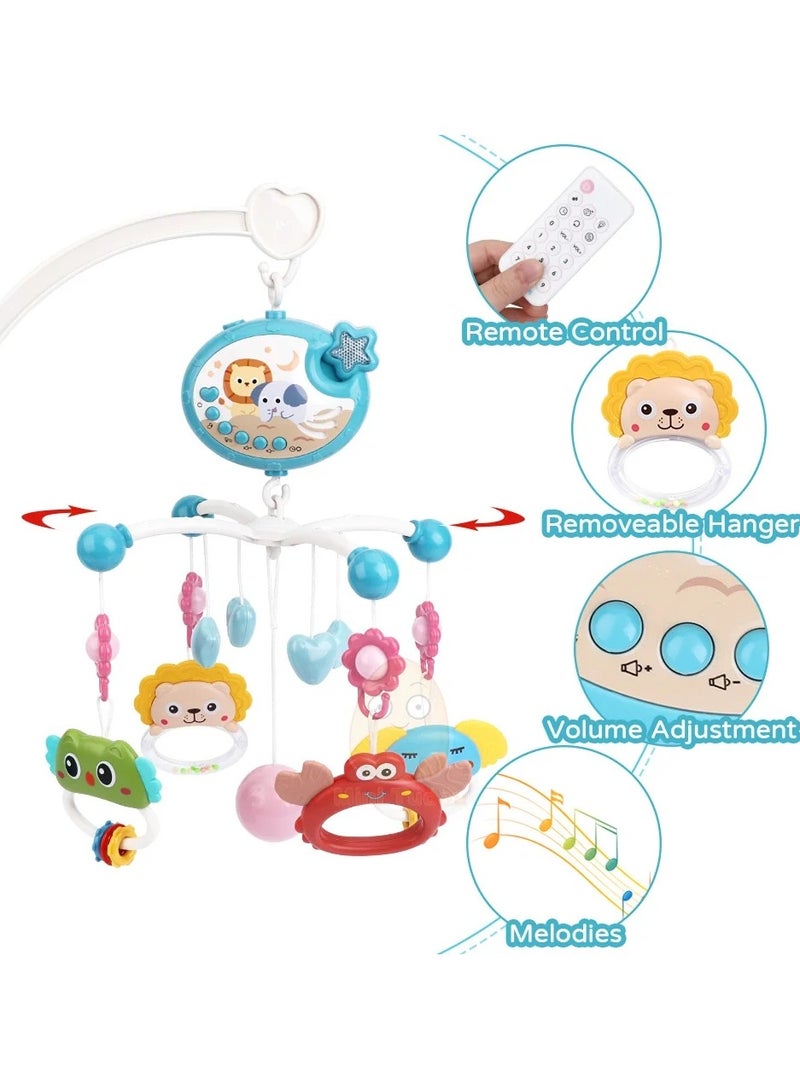 0-12 Months Baby Crib Mobile Rattle Infant Rotating Musical Projector Night Light Bed Bell Newborn Educational Gift