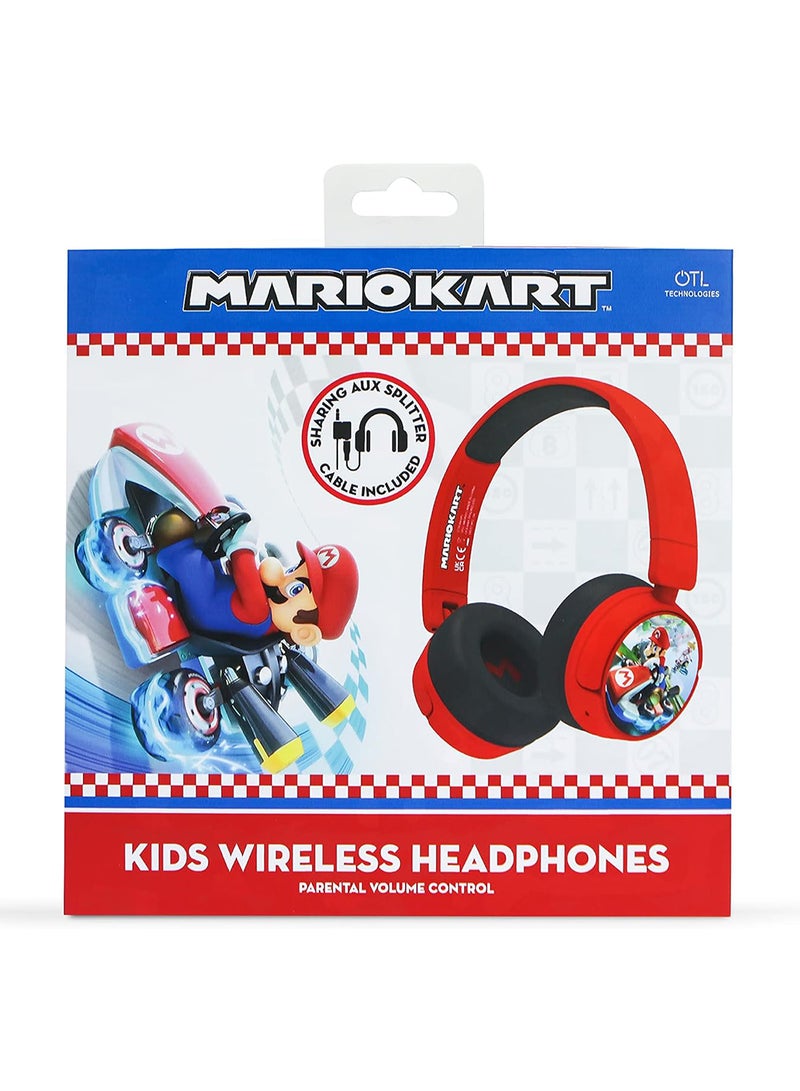 OTL Mario Kart Wireless Kids Headphones - Red