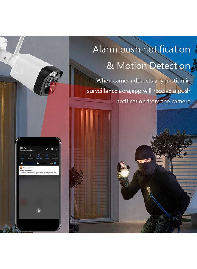 Solar Powered Wireless Security Camera, 1080P WiFi Camera 2-Way Audio Night Vision Motion Detection Outdoor Waterproof Surveillance Camera with 2pcs Battery