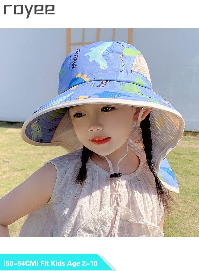 Baby Sun Hat UPF 50+ Sun Hat Toddler Bucket Hat Summer Kids Beach Hats UV Protection for Boys Girls - Blue
