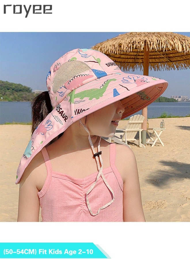 Baby Sun Hat UPF 50+ Sun Hat Toddler Bucket Hat Summer Kids Beach Hats UV Protection for Girls - Pink