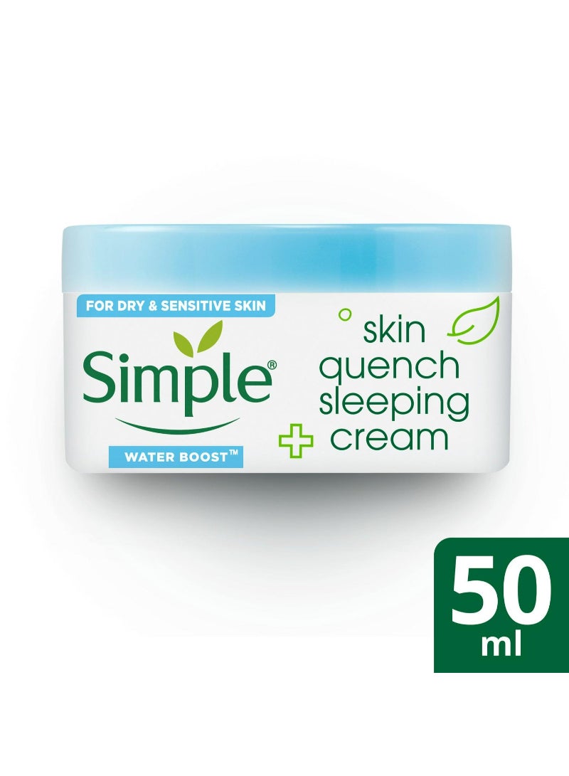Simple Moisturiser Water Boost Skin Quench Sleeping Cream Jar 50ml