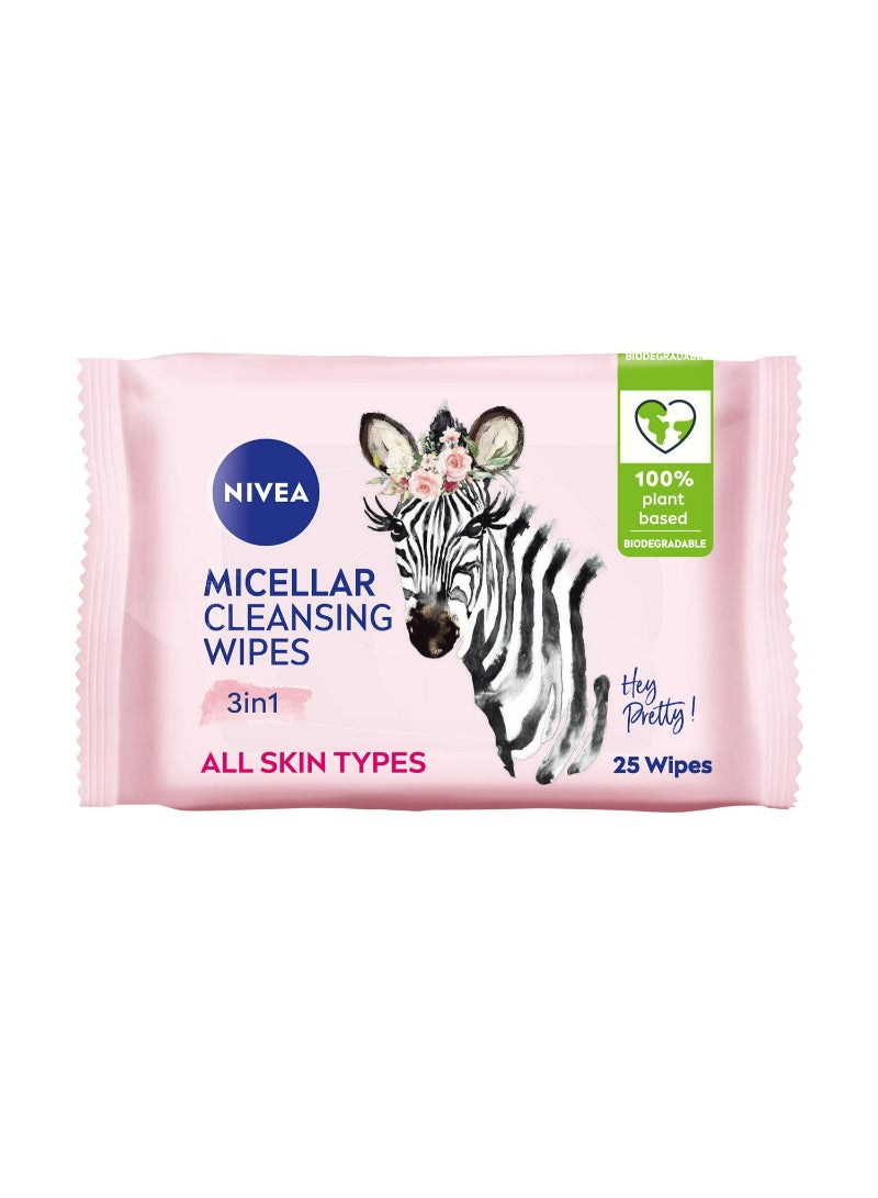 NIVEA Micellar Cleansing Biodegradable Face Wipes x25