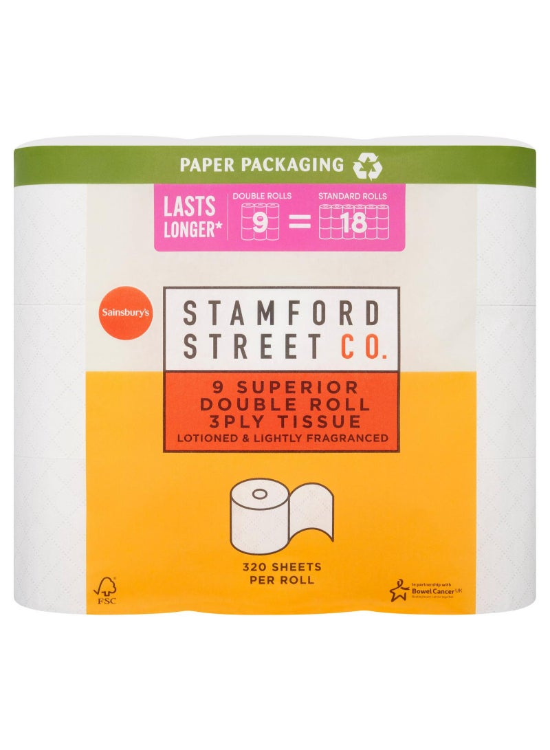 Stamford Street Co. Superior Toilet Tissue Double Rolls 9 Equals 18 Rolls
