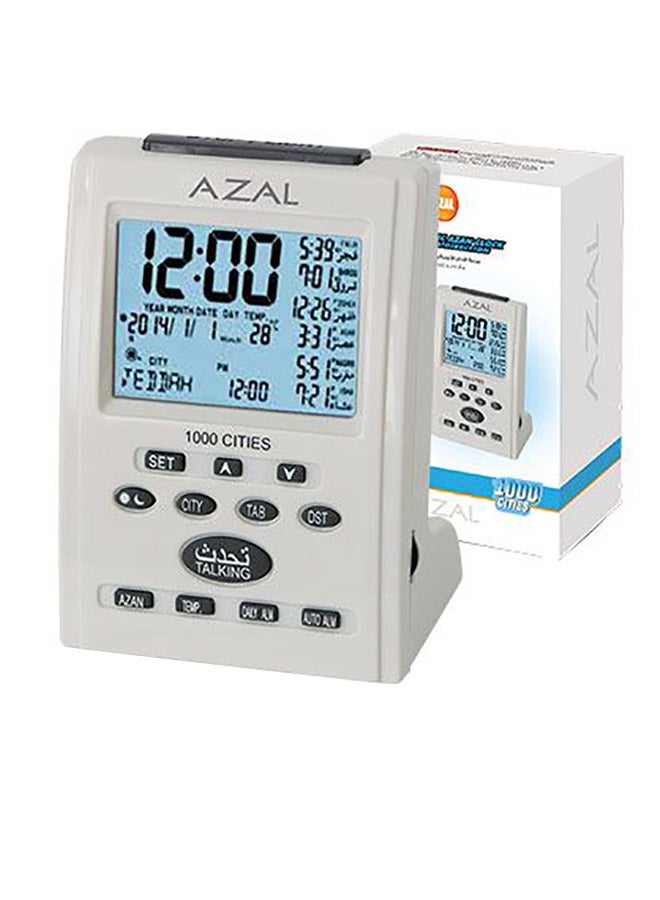 Azal Azan Clock With Voice - Prayer Time For 1000 City Ac-680C, AA Size, Plastic Multicolour 14centimeter