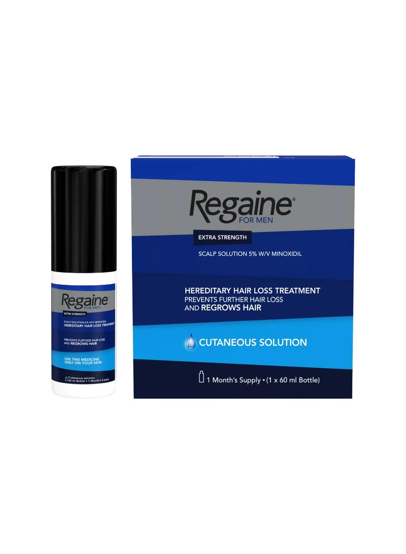 Regaine for Men Extra Strength Scalp Solution 5% W/V Minoxidil - 1 Month's Supply