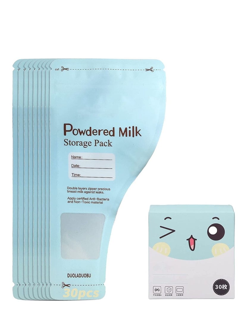 Portable Milk Powder Storage Bag, Disposable Baby Feeding Food Milk Powder Sealed, and Leakproof Pouches Container Formula Dispenser, for Newborn Parents and Family Travel 30 Pieces