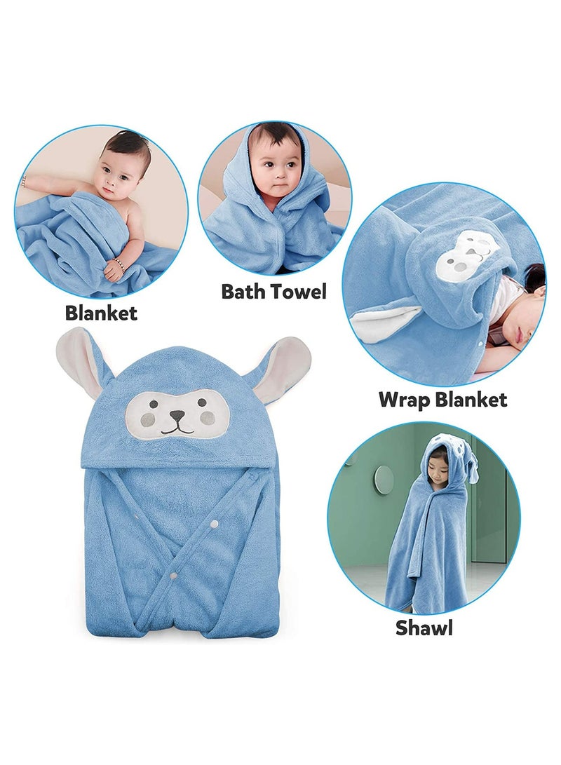 Baby Bath Towel, Hooded Ultra Soft Towel Highly Absorbent Bathrobe Blanket Toddlers Shower Gifts for Boys Girls, 70 * 140cm, Children's Cloak Bath Towel Pure Cotton Bathrobe with Hood Wear Cloak