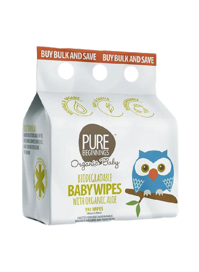 Biodegradable Baby Wipes With Aloe 192 Count