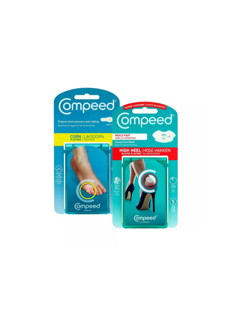 Compeed Hydrocolloid High Heel Blister Plasters and Corn Protection Bundle