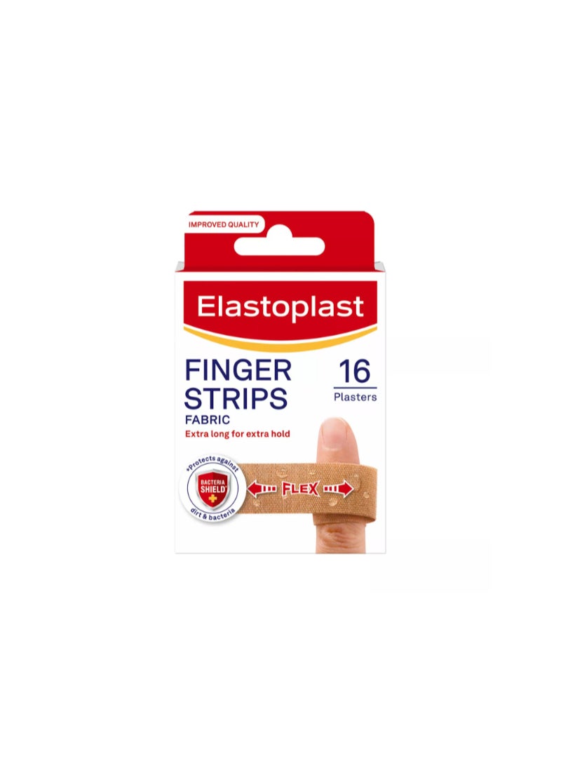 Elastoplast Fabric Finger Strip Flexible Plasters, 16 Pack