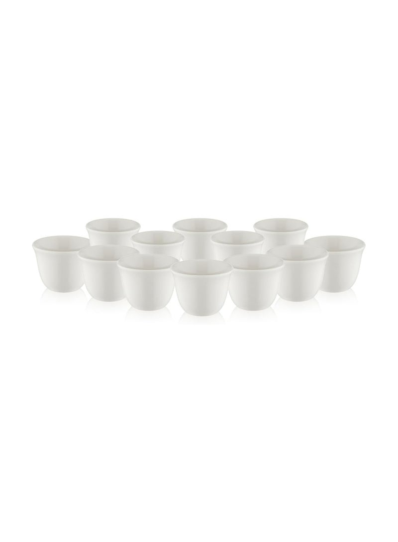 12PC Porcelain Set Cawa Cups, suitable for coffee 60ML, Made In Turkey