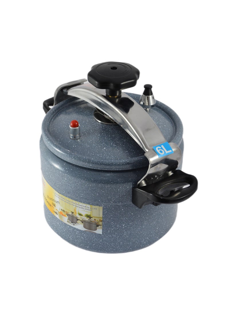 22 cm / 6 ltNone Ceramic Coating Aluminium Pressure Cooker with Induction Base - 22cm - 6 Liter Capacity - Grey Grey