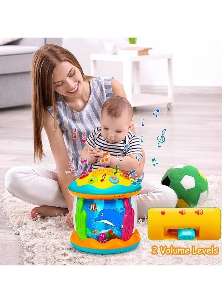Rotating Ocean Light Projector for 1-3 Years Old Baby Musical Toys Montessori Early Educational Sensory Toys for Toddlers Gifts