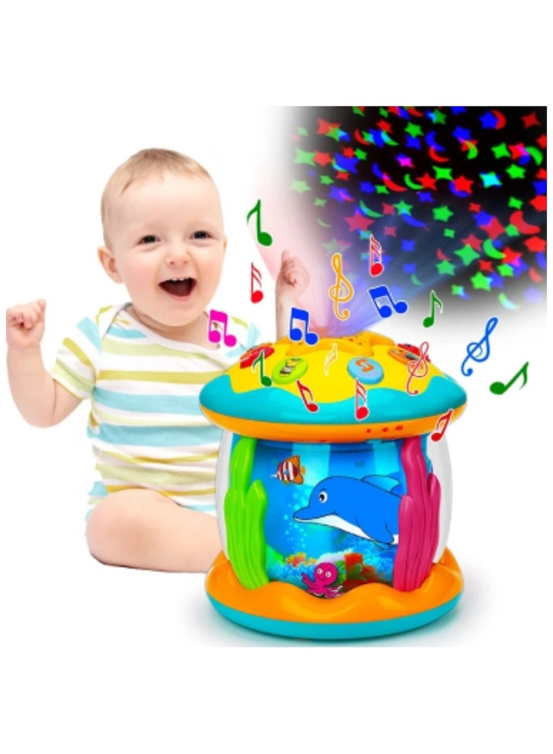Rotating Ocean Light Projector for 1-3 Years Old Baby Musical Toys Montessori Early Educational Sensory Toys for Toddlers Gifts