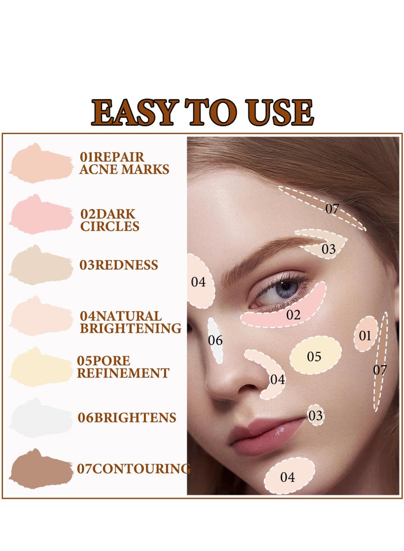 Concealer Contour Palette,Concealer Cream Contour Makeup Palette,Contouring Foundation Highlighting Makeup Kit with Brush