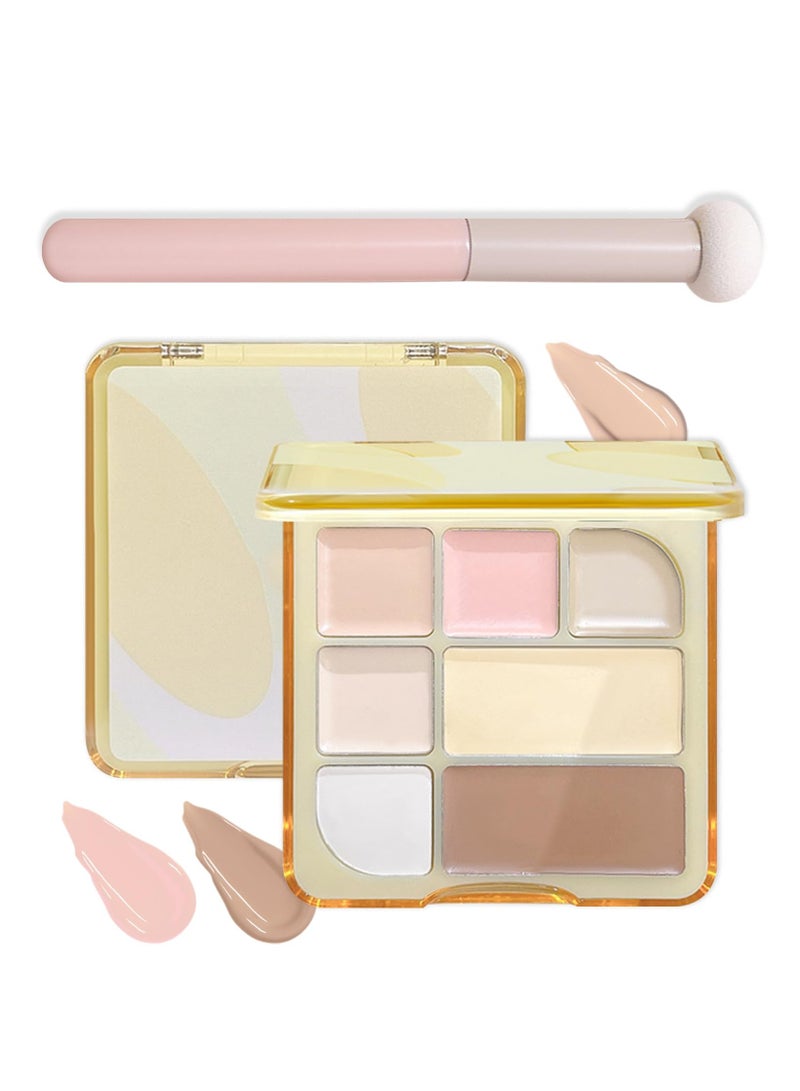 Concealer Contour Palette,Concealer Cream Contour Makeup Palette,Contouring Foundation Highlighting Makeup Kit with Brush