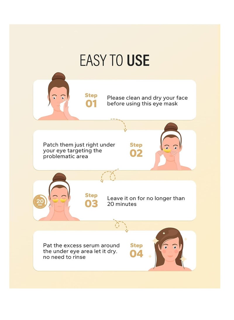 Maskiss 24k Gold Under Eye Patches (30 Pairs), eye mask, Collagen Skin Care Products, Eye Patches for Puffy Eyes, eye masks for dark circles and puffiness