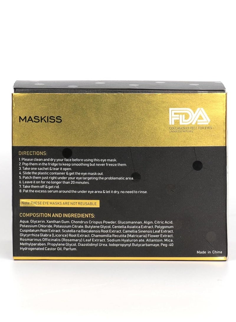 Maskiss 24k Gold Under Eye Patches (30 Pairs), eye mask, Collagen Skin Care Products, Eye Patches for Puffy Eyes, eye masks for dark circles and puffiness
