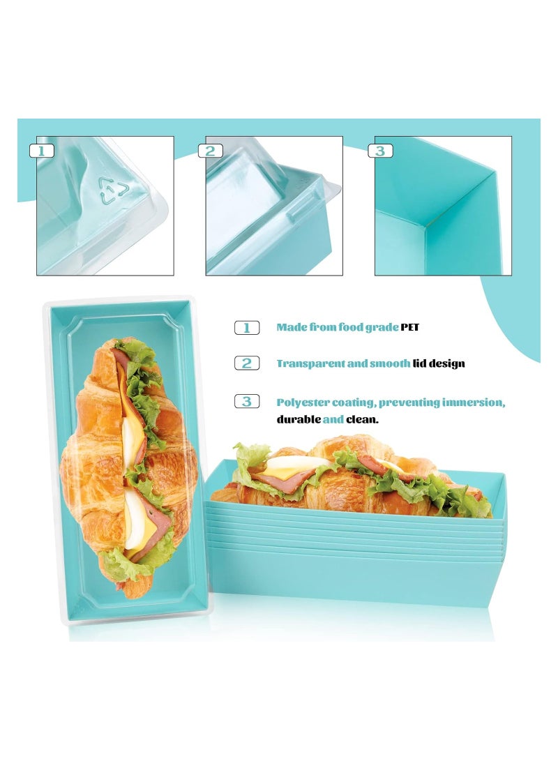 100Pack Rectangular Disposable Paper Charcuterie Boxes Food Containers Bakery Boxes, Blue