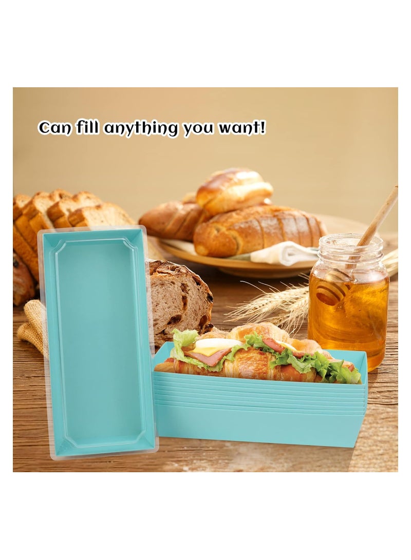 100Pack Rectangular Disposable Paper Charcuterie Boxes Food Containers Bakery Boxes, Blue