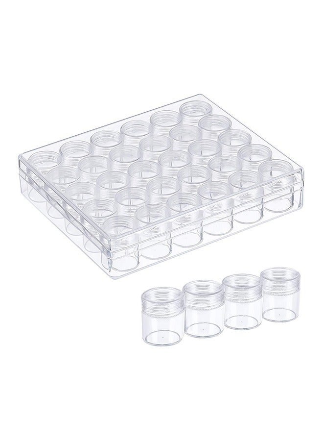 Pack Of 30 Clear Plastic Bead Storage Containers Set