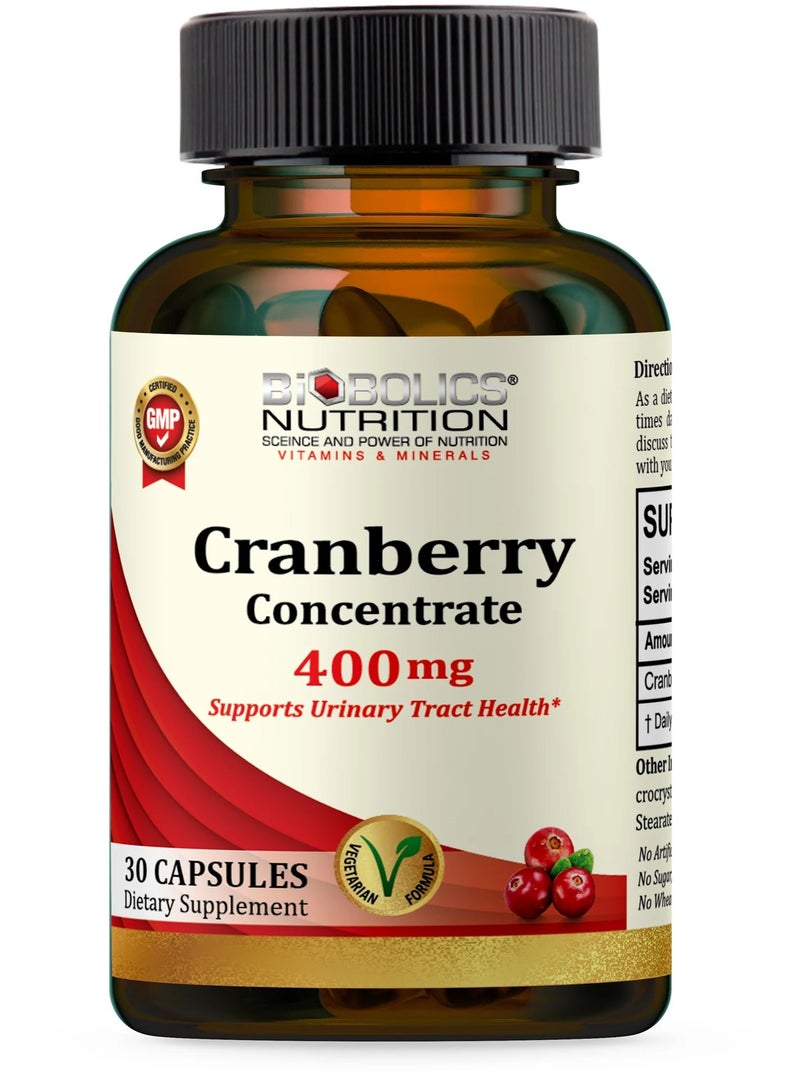 Cranberry 400 mg - 30 Capsules (Supports Urinary Tract Health)