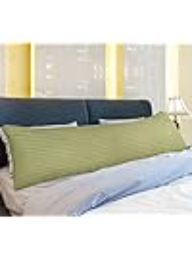 PAUL SODA Full Body 1cm Stripe Long Pillow, Luxury & Soft Down Alternative Pillow for Adults, Ideal for Side Sleepers, 100% Polyester 85GSM Microfiber, 45x120 cm, Olive