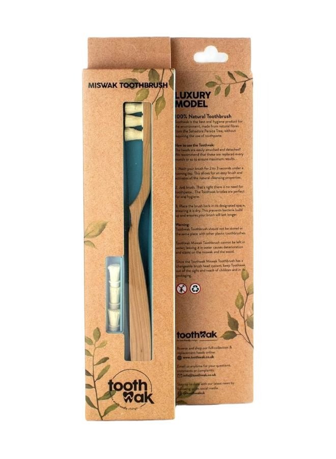 Toothwak Natural Eco-Friendly Toothbrush %100 Natural Teeth Whitening Kit with Extra Spare Miswak Brush Heads with Orange Tree Handle 100% Organic Toothbrush, Miswak, Sewak