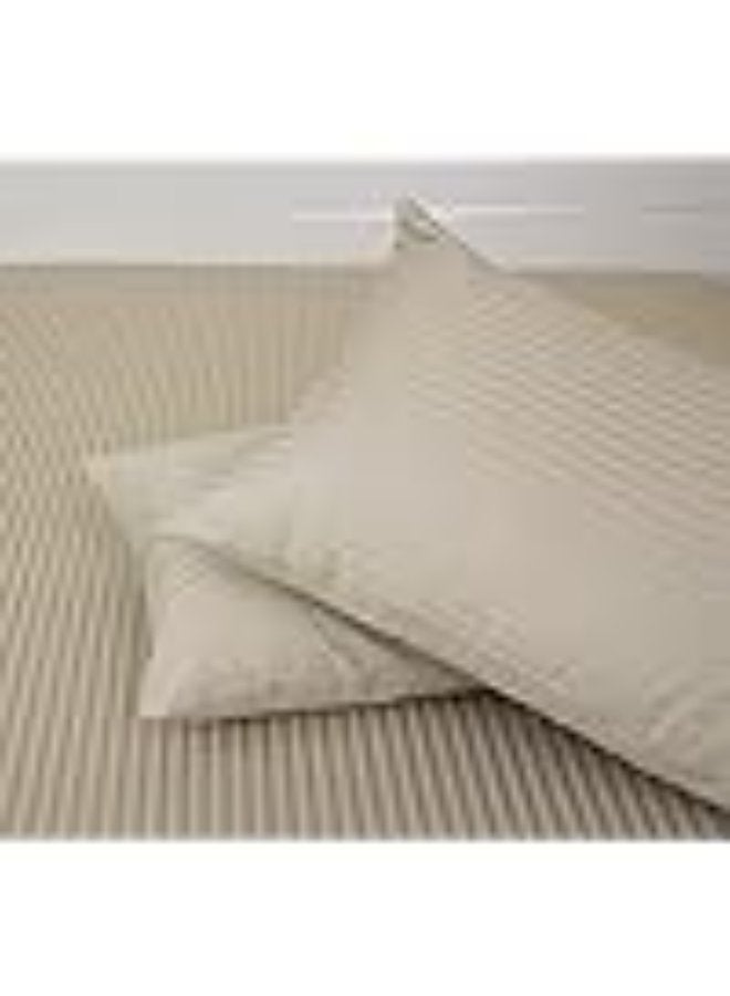PAUL SODA Standard Pillowcase 2pc Set , 100% Cotton 250Tc Sateen 1cm Stripe, Size: 50x75cm, Stone