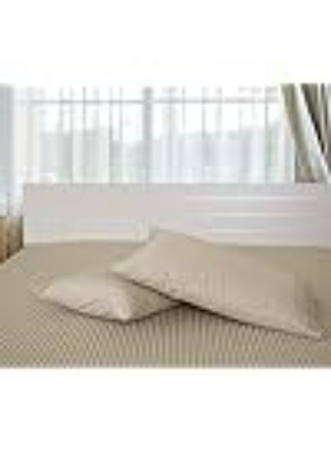PAUL SODA Standard Pillowcase 2pc Set , 100% Cotton 250Tc Sateen 1cm Stripe, Size: 50x75cm, Stone