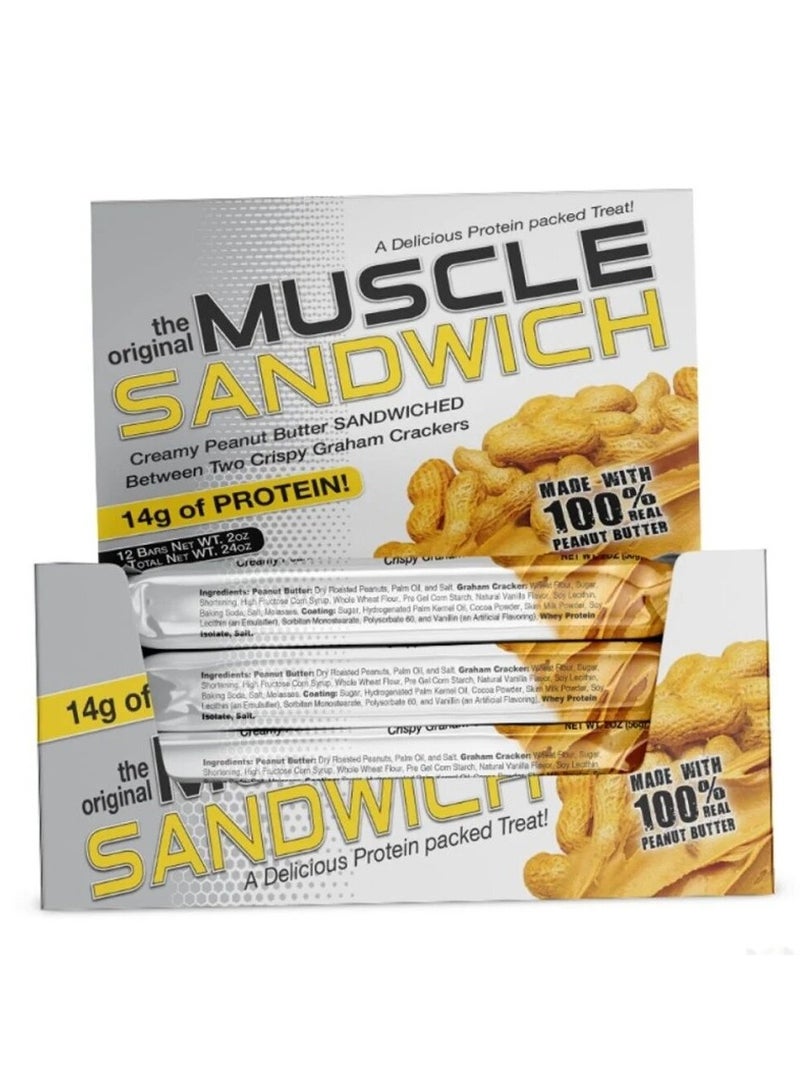 Muscle Sandwich Creamy Peanut Butter Sandwich 56g Pack of 12