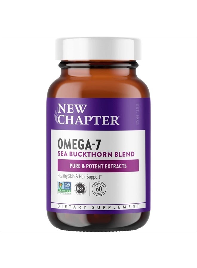 Supercritical Omega 7 with Sea Buckthorn + Plant Sourced Fatty Acids + Omega 7 + Non-GMO Ingredients - 60 Vegetarian Capsule