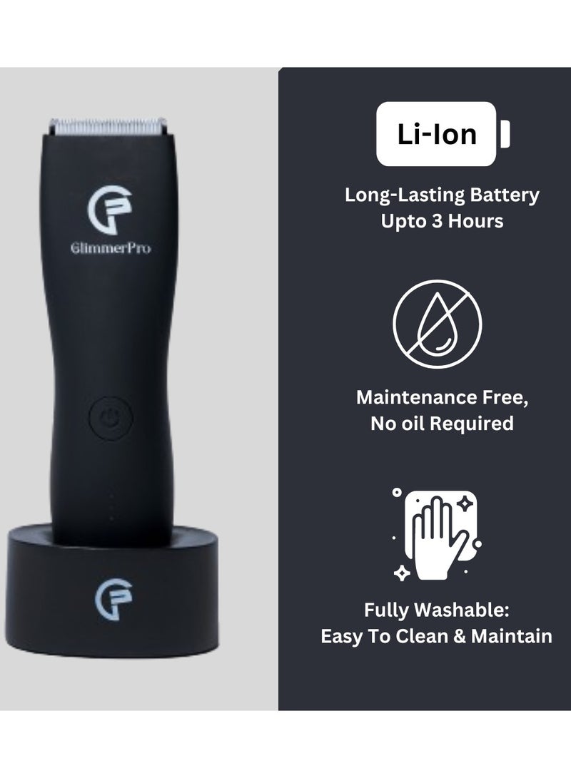 Body Hair Trimmer, Powerful Low Noise Washable Design With Charging Base Safe For Sensitive Areas