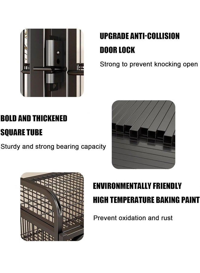 Stackable Heavy Duty Luxury Foldable Pet Cage with Wheels and Door