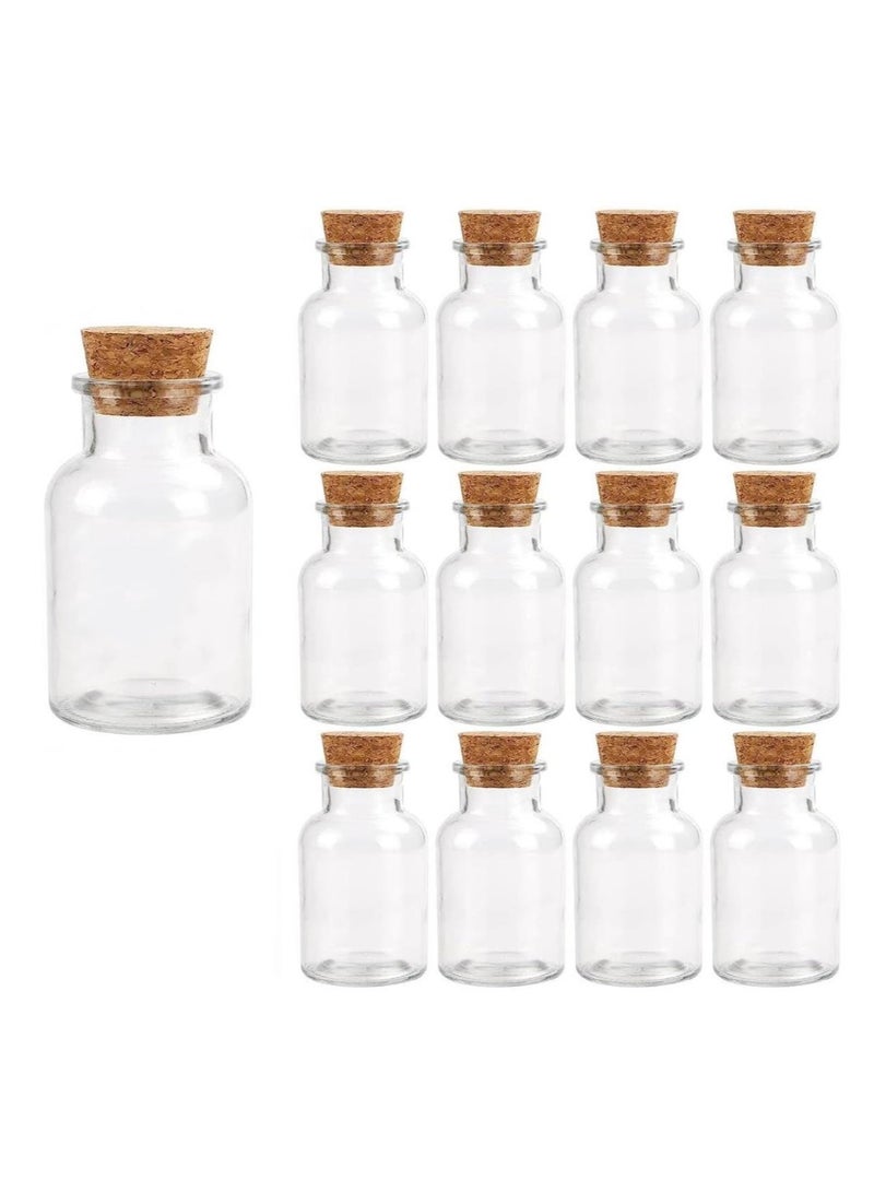 12Pcs 5oz Glass Jars with Cork Small Empty Glass Spice Bottles with Lids, Storing Tea Herbs and Spices DIY
