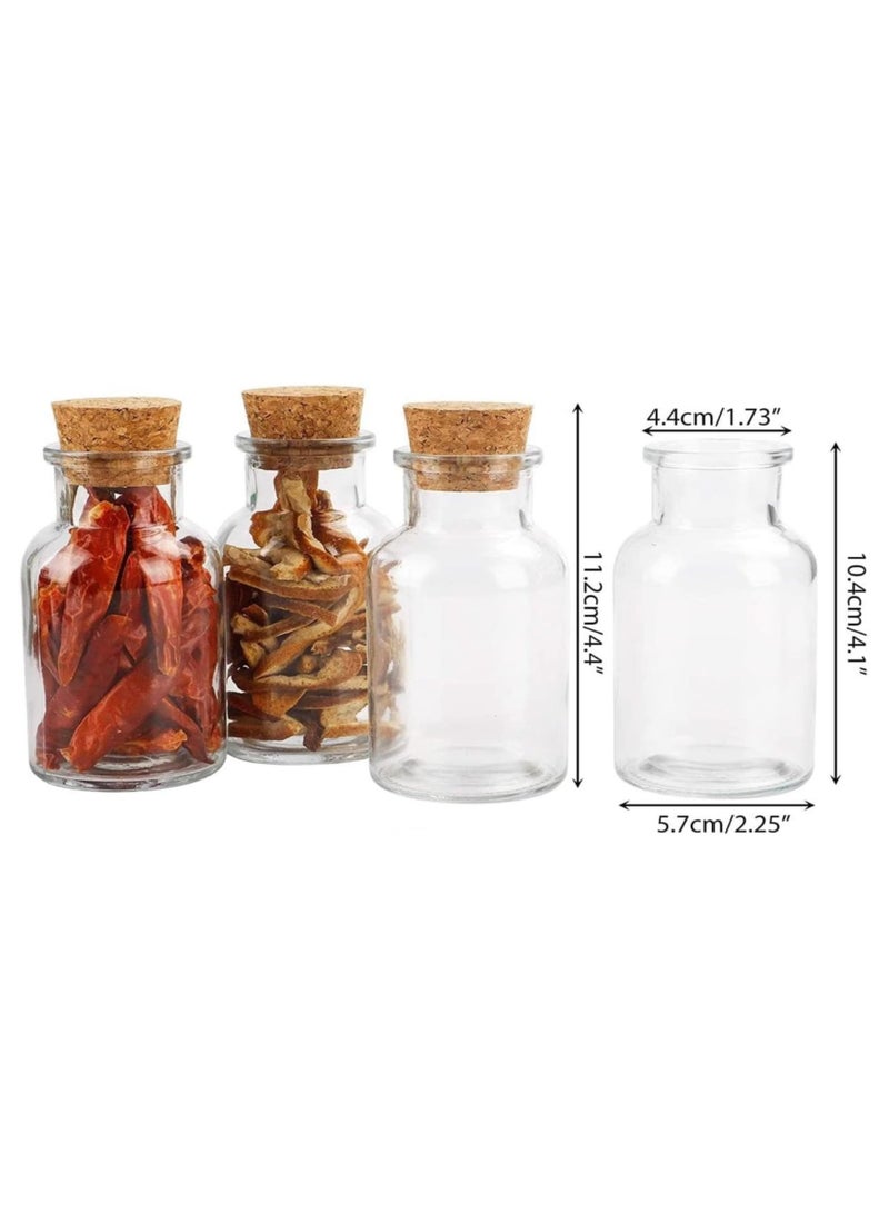 12Pcs 5oz Glass Jars with Cork Small Empty Glass Spice Bottles with Lids, Storing Tea Herbs and Spices DIY