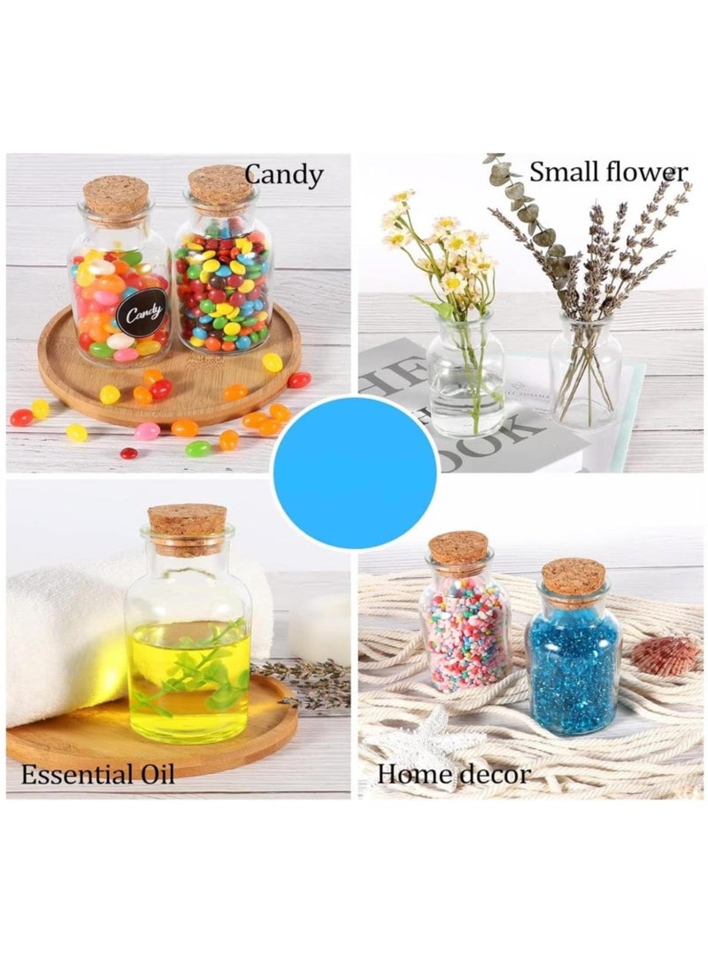 12Pcs 5oz Glass Jars with Cork Small Empty Glass Spice Bottles with Lids, Storing Tea Herbs and Spices DIY