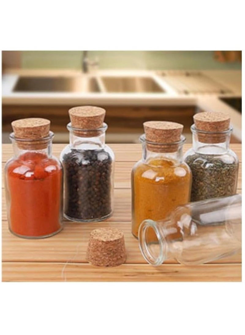 12Pcs 5oz Glass Jars with Cork Small Empty Glass Spice Bottles with Lids, Storing Tea Herbs and Spices DIY