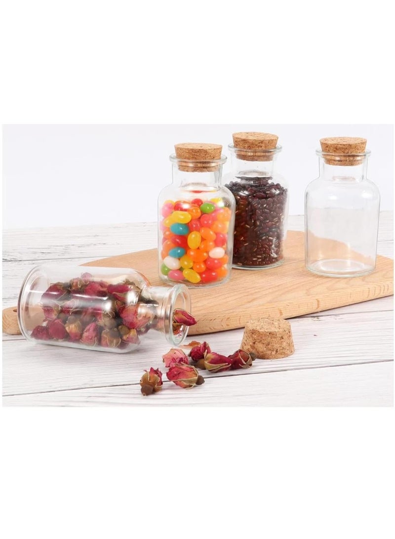 12Pcs 5oz Glass Jars with Cork Small Empty Glass Spice Bottles with Lids, Storing Tea Herbs and Spices DIY