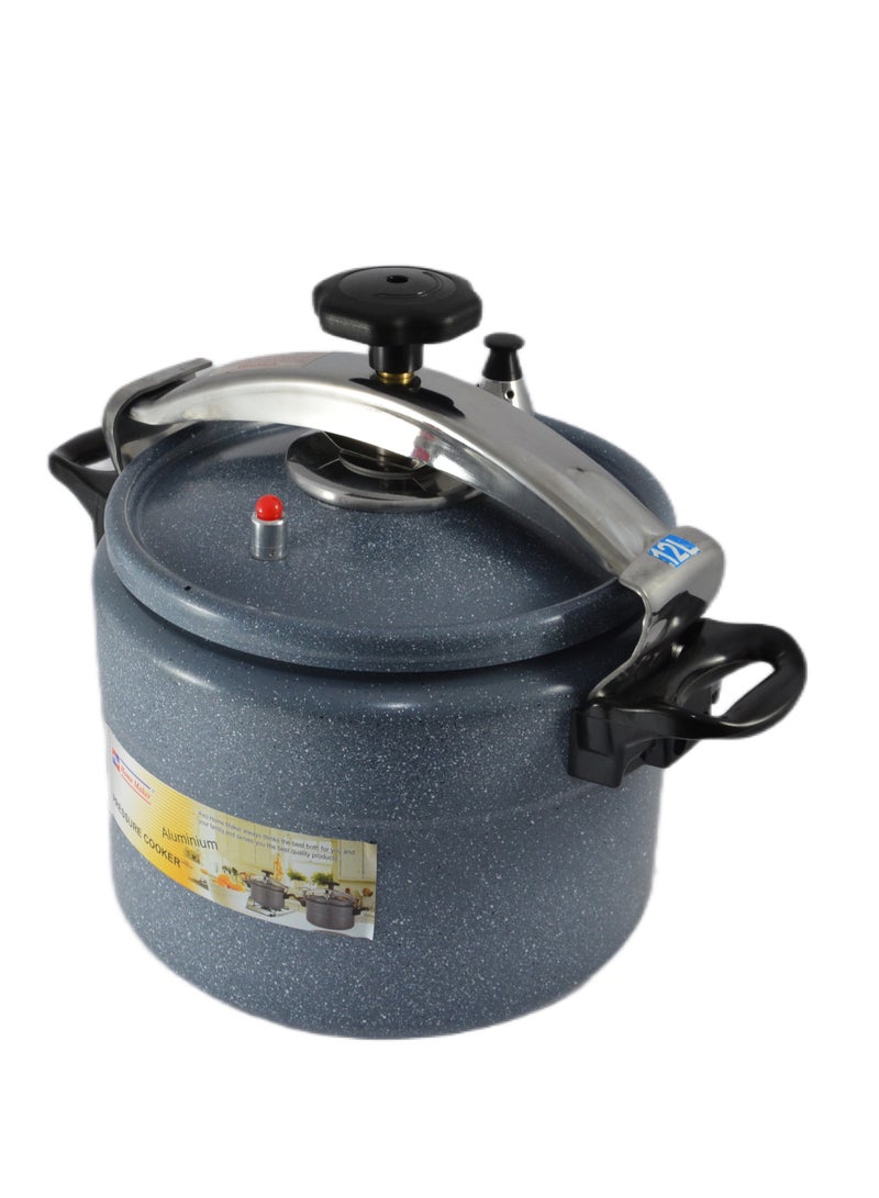 28 cm / 12 ltNone Ceramic Coating Aluminium Pressure Cooker with Induction Base - 28cm - 12 Liter Capacity - Grey Grey