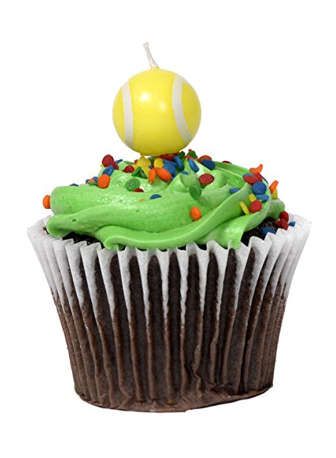 Tennis Birthday Candles (5 pack, spherical balls on picks) Tennis Party Collection by Multicolour 1.05X3.4X4 inch