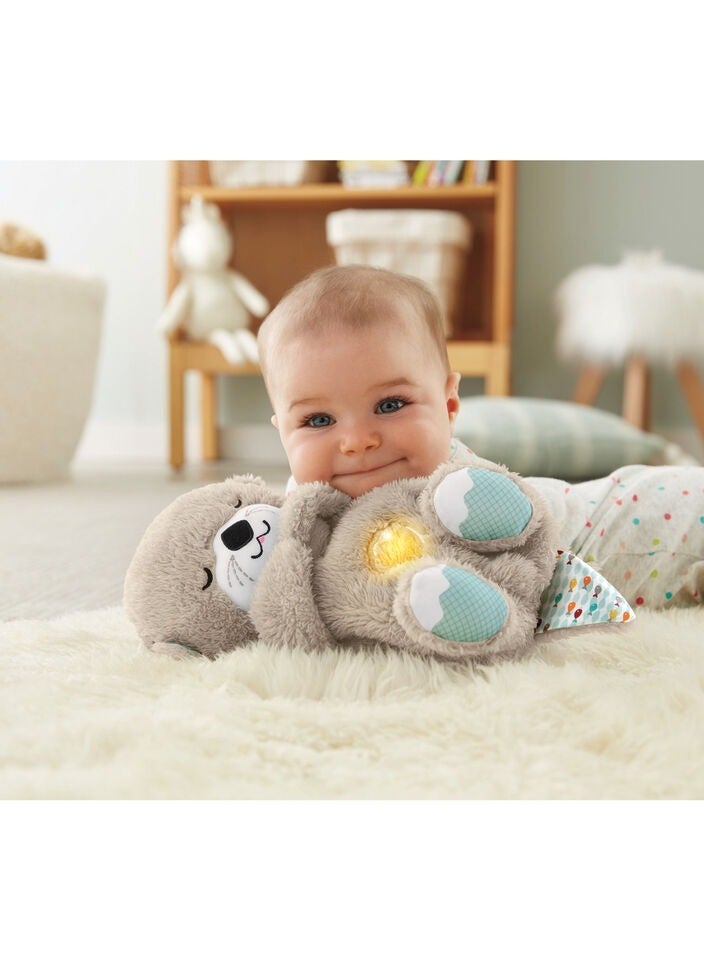 Breathing Glowing Otter Soft Comfort Doll, Removable Washable Sleep Music Doll, Baby Plush Toy