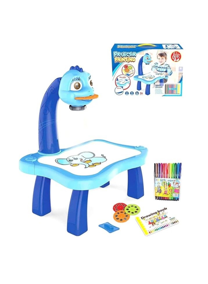 Child Learning Desk With Smart Projector, Kids Educational Painting Table Light Music Children Projection Drawing Playset Table, Birthday Gift For Boys Girls