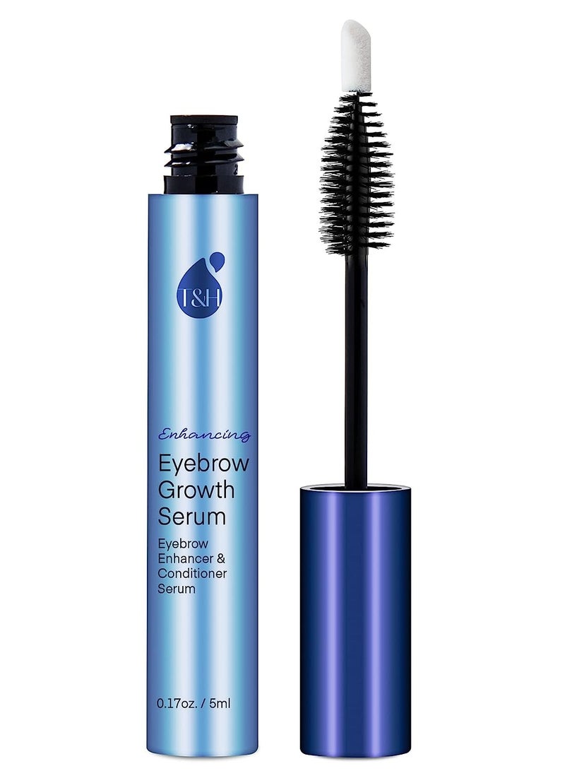Eyebrow Growth Serum - Natural Eyebrow Serum and Enhancer with Dual-Use Applicator for Thicker Brows and Grow Faster, Longer, Fuller - 5mL
